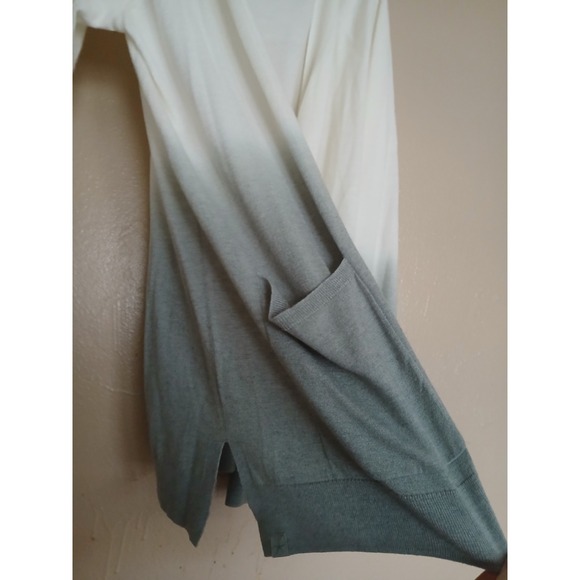 Barefoot Dreams Sweater XL Luxe Blend Cardigan Open Pockets Ombre Cashmere Boho - Picture 15 of 15